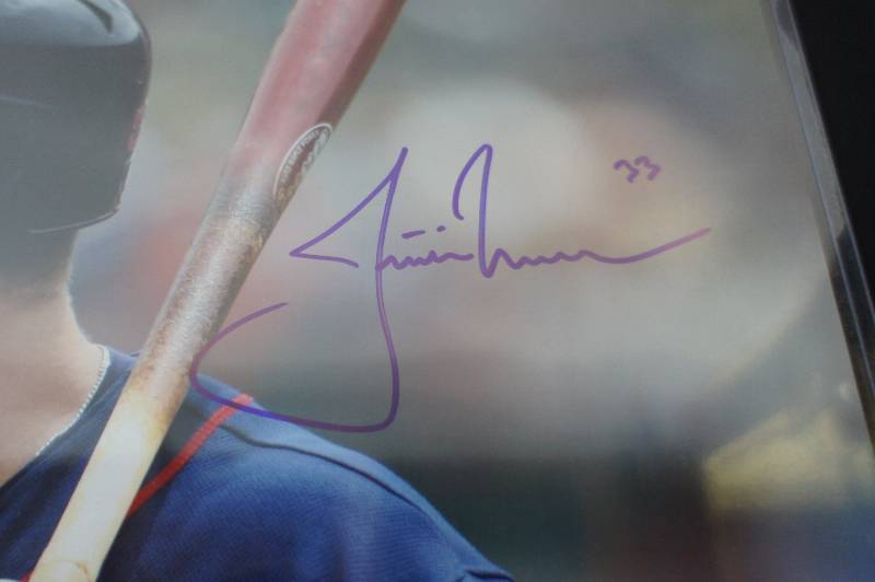 JUSTIN MORNEAU AUTOGRAPHED 16 X 20 PHOTO  - PSA AUTHENTICATED # (420006) - OBTAINED AT  MN TWINS FEST 2017
