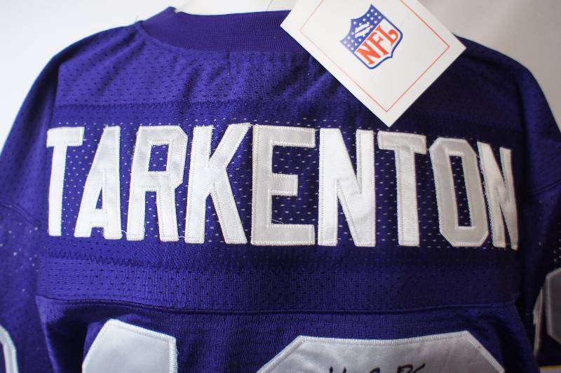 FRAN TARKENTON AUTOGRAPHED FULL SIZE AUTHENTIC VIKINGS JERSEY - WITH 4 INSCRIPTIONS - PSA AUTHENTICATED # (Q78158)  - HOF 86 - 47003 PASSING YDS - 1975 MVP - 342 PASSING TDS - RARE