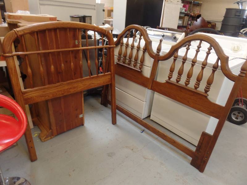 lot 616 image: OAK HEADBOARDS