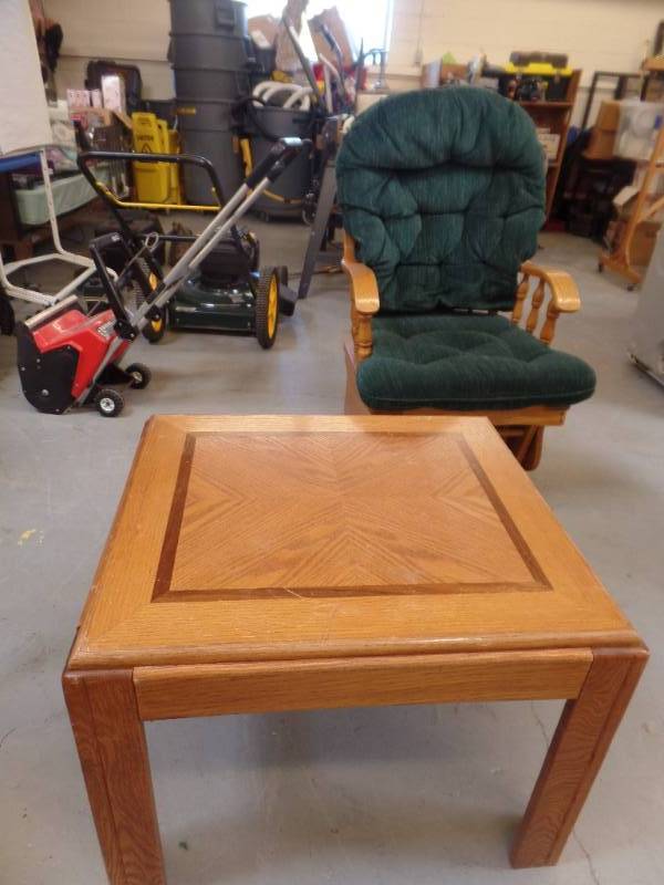 lot 641 image: GLIDE ROCKER AND END TABLE