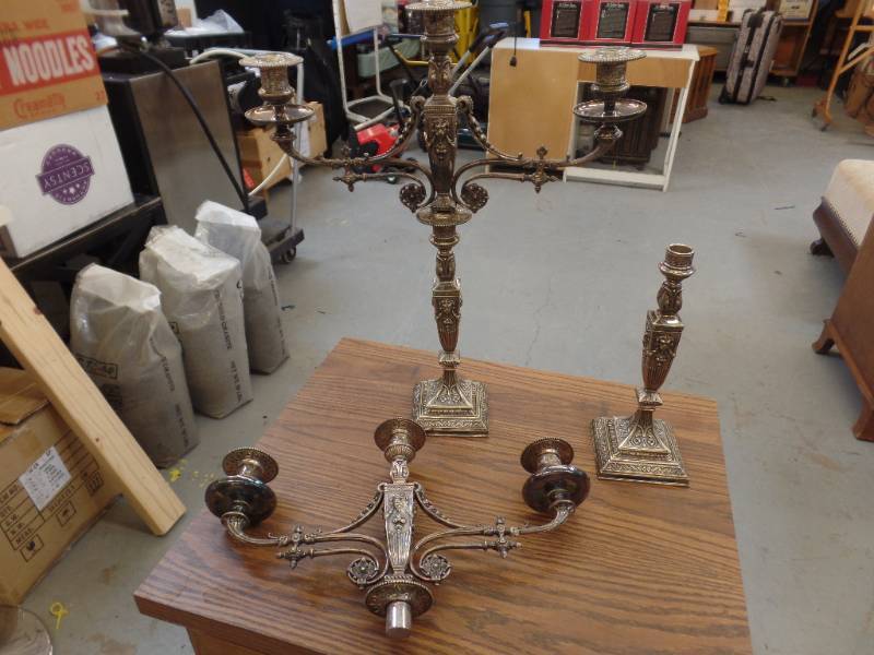 lot 647 image: SHEFFIELD CANDLEABRAS FROM 1900