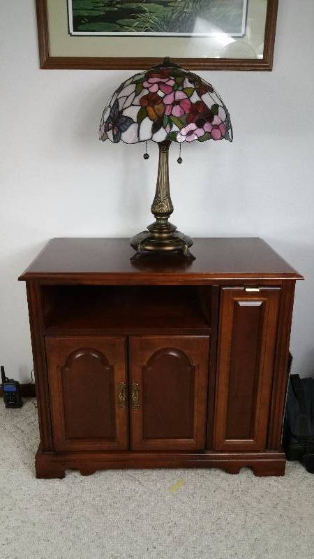 lot 10 image: Solid Wood Filing Cabinet Table