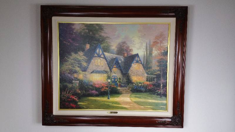 lot 30 image: Thomas Kincade Signed  Numbered Print on Canvas