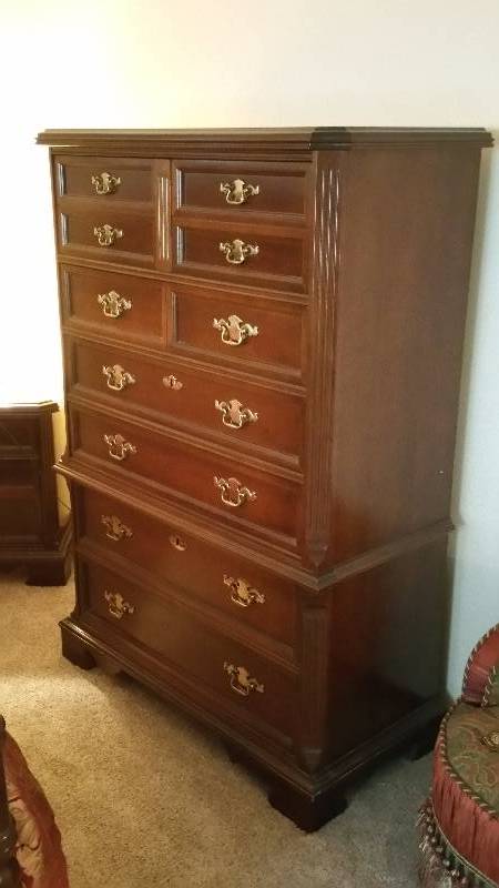 lot 43 image: Cherry Tallboy Dresser