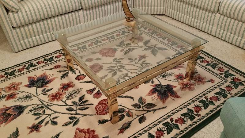 lot 65 image: Metal and Glass Coffee Table