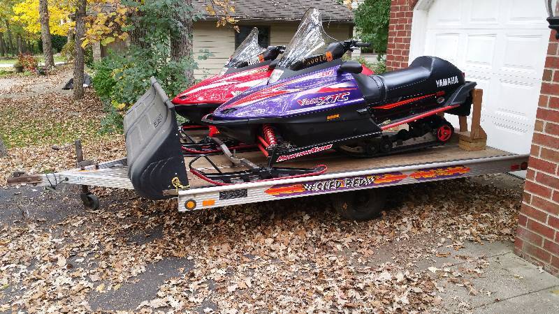 lot 0B image: Newmans NMI Aluminum SledBed Snowmobile 10 Tilt Trailer