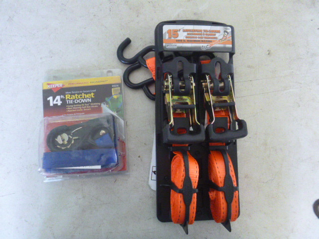 2 Sets of Ratchet Tie Downs