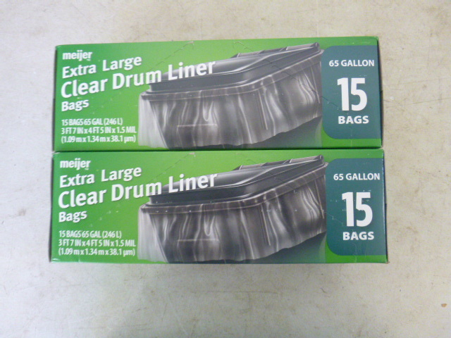 2 Boxes of Meijer Extra Large Clear Drum Liners