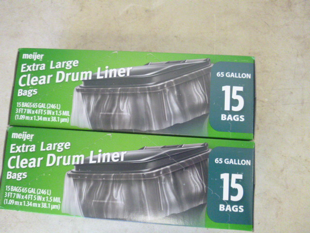 2 Boxes of Meijer Extra Large Clear Drum Liners