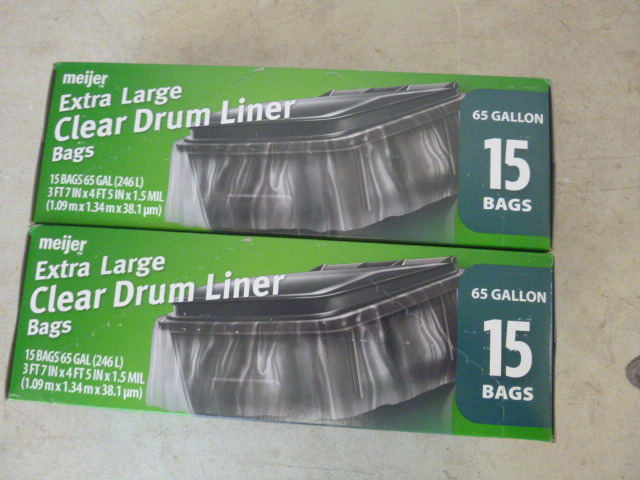 2 Boxes of Meijer Extra Large Clear Drum Liners