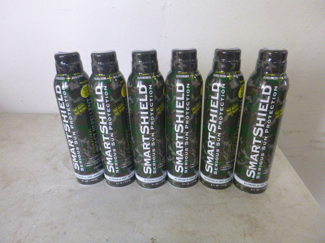 6 Cans of Smart Shield Sun ScreenBug Spray