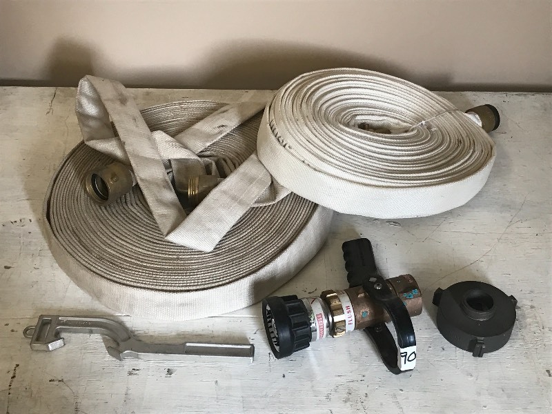 lot 90 image: (2) Fire Hoses With Accessories
