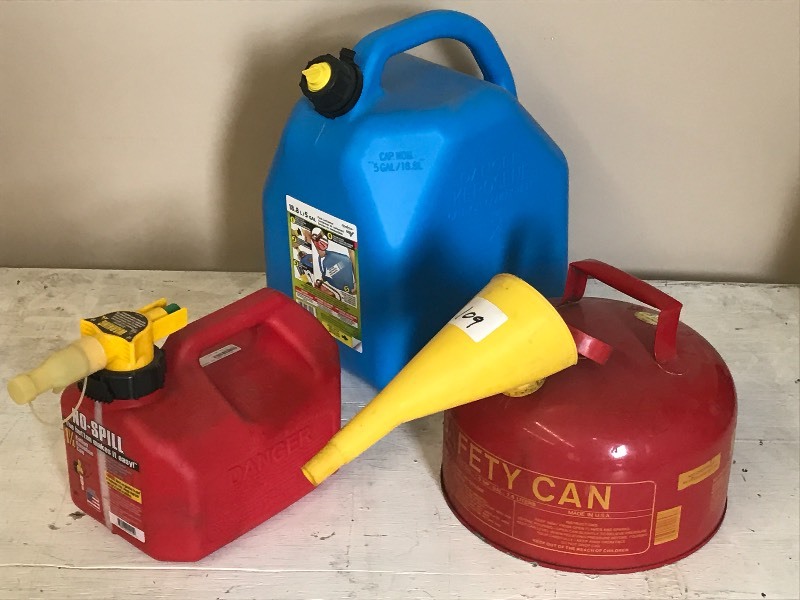 lot 109 image: (3) Fuel Cans