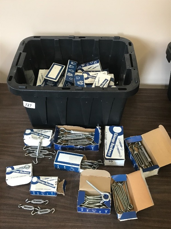 lot 127 image: Tote FULL Of New Hardware