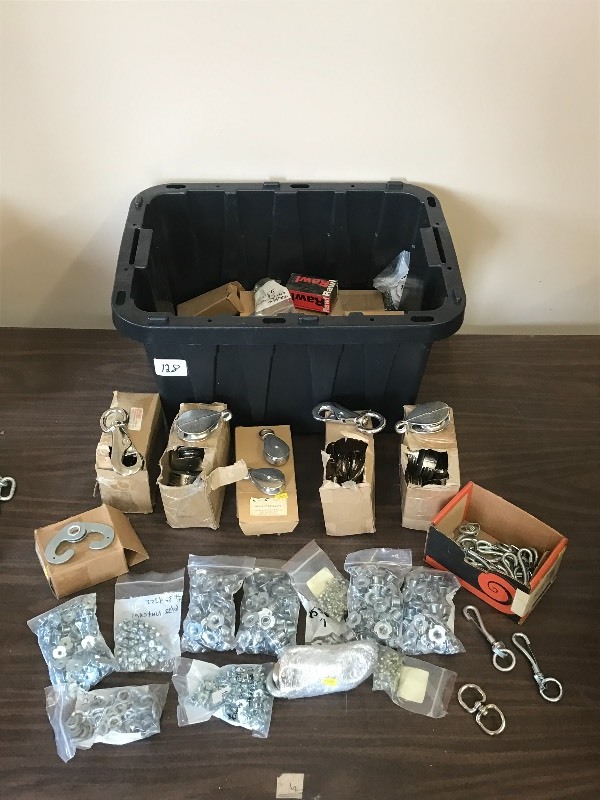 lot 128 image: Tote FULL Of New Hardware