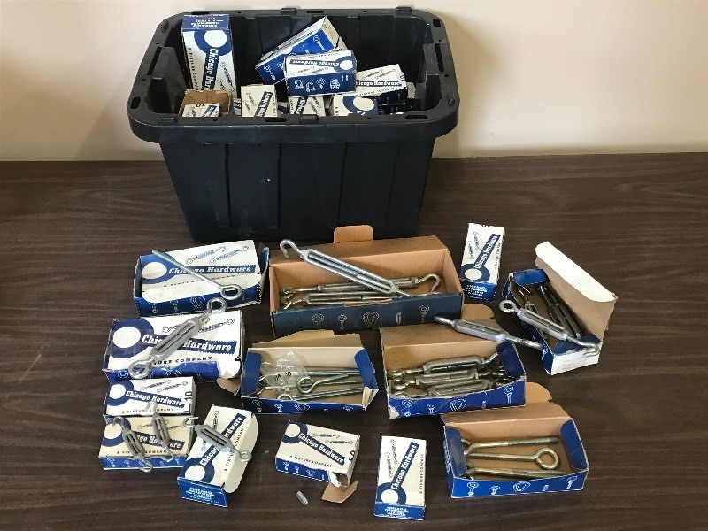 lot 131 image: Tote FULL Of New Hardware
