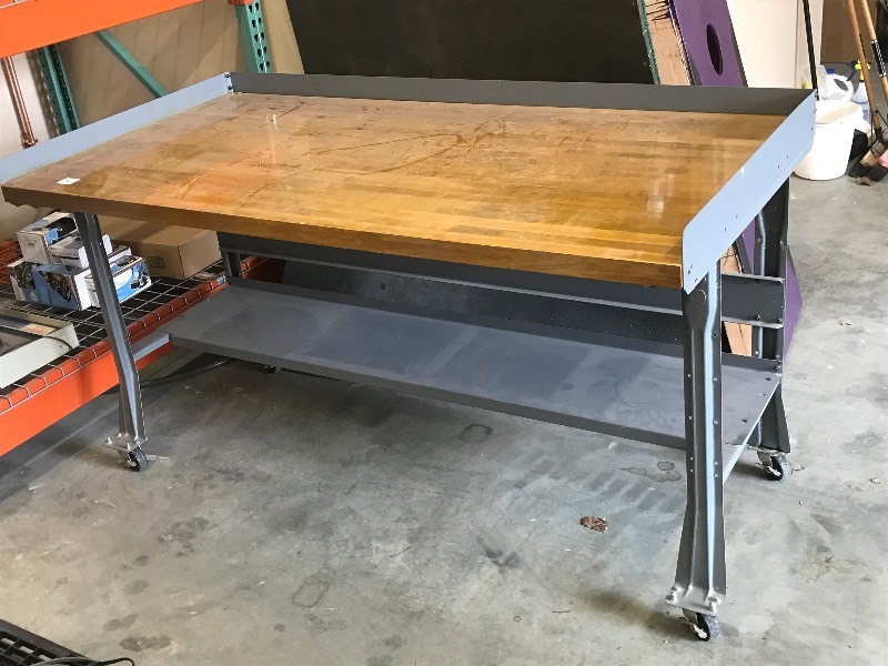 lot 155 image: Steel Framed Work Table