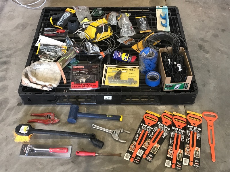 lot 160 image: Lot Of Assorted Hand Tools, Shop Supplies, Etc
