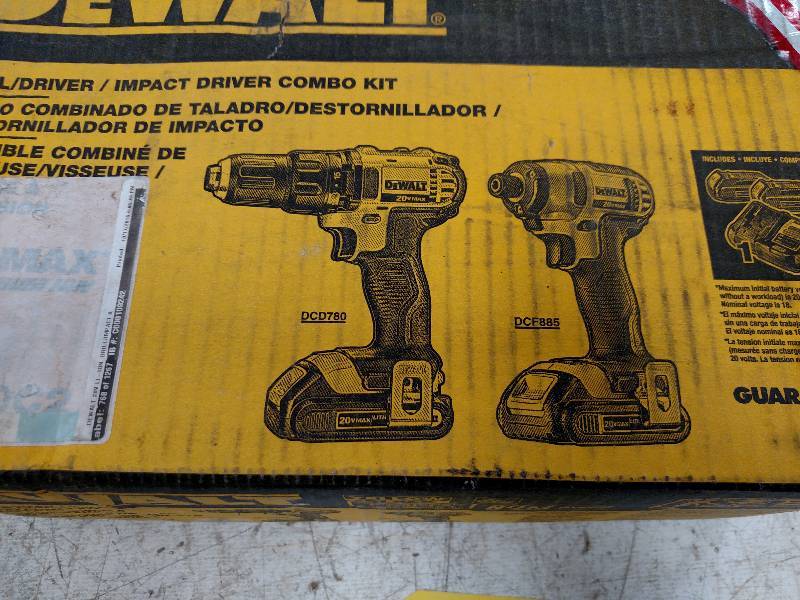 lot 170 image: Dewalt Drill Driver Combo Kit, 20 V...