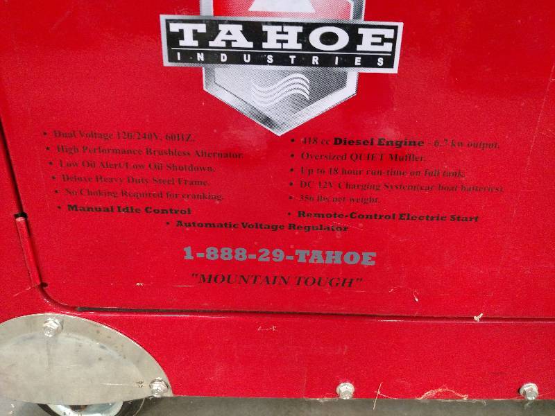 lot 41 image: Tahoe TI7000LXR Diesel Generator, 7...