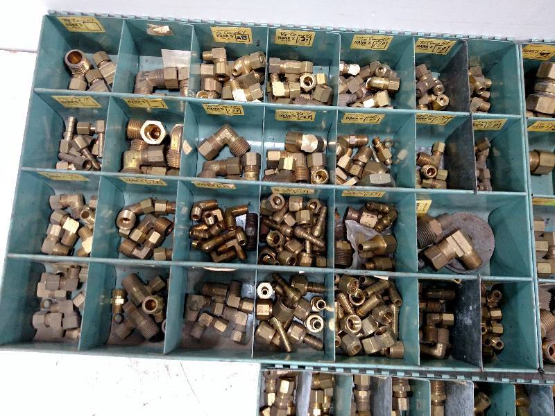 lot 272 image: (3) Parts Drawers with Brass Fittin...
