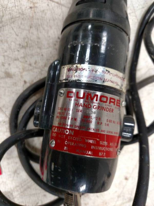 lot 290 image: Dumore Hand Grinder & Cutters...