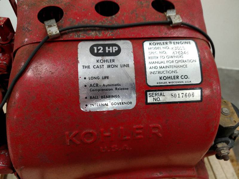 Kohler 12 hp. Engine, K301S, Has Co... | Tools & Equipment Estate | K-BID