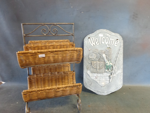 lot 30 image: Wine Rack and Fishing Sign