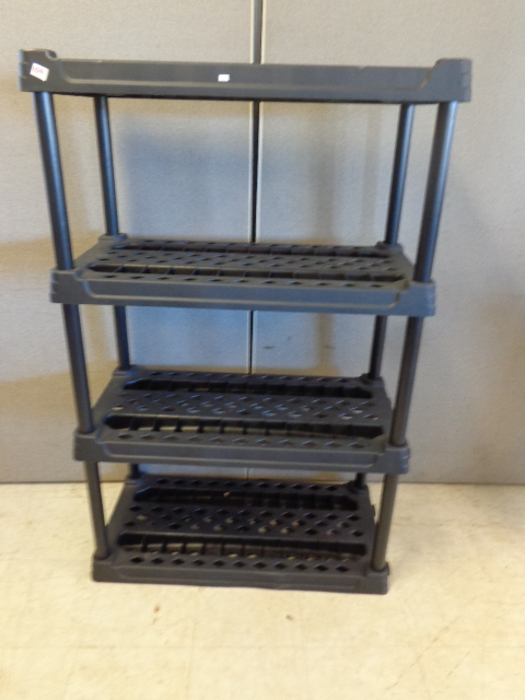 lot 100 image: Black Plastic Storage Shelving