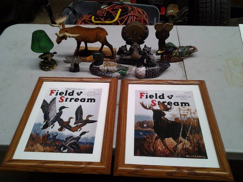 lot 17 image: 2-Field & Stream Pictures 16x12, Moose & Duck Decor