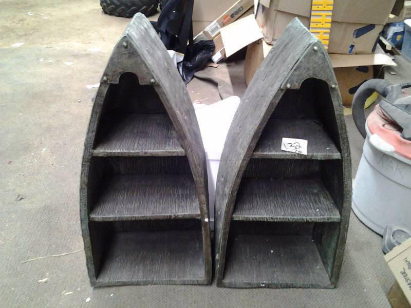lot 25 image: Pair Of Resin Boat Shelves 36x16