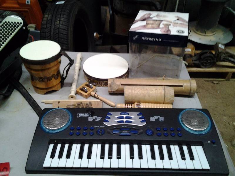 lot 55 image: Lot Of Percussion Instruments & Toy Keyboard