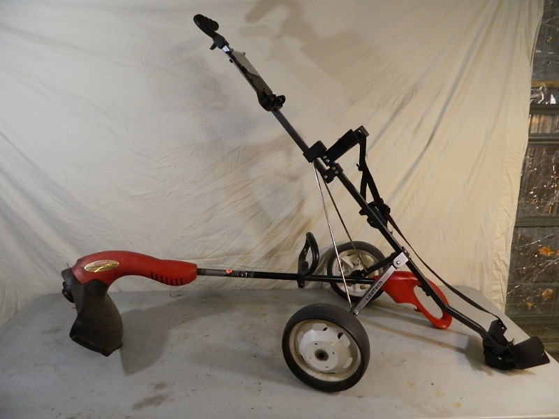 lot 84 image: Craftsman Electric Weed Whacker and Golf Bag Cart