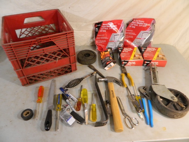 lot 114 image: Hand Tools, Weather Stripping, and More