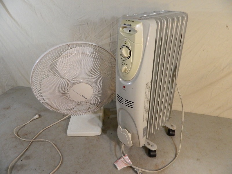 lot 120 image: Oil Filled Heater and Fan