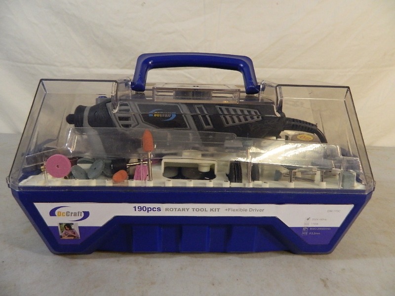 lot 159 image: New 190 Pc Rotary Tool Kit