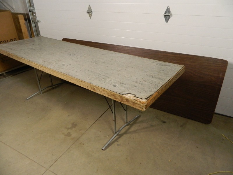 lot 13 image: Qty 2- 8 ft Folding Tables