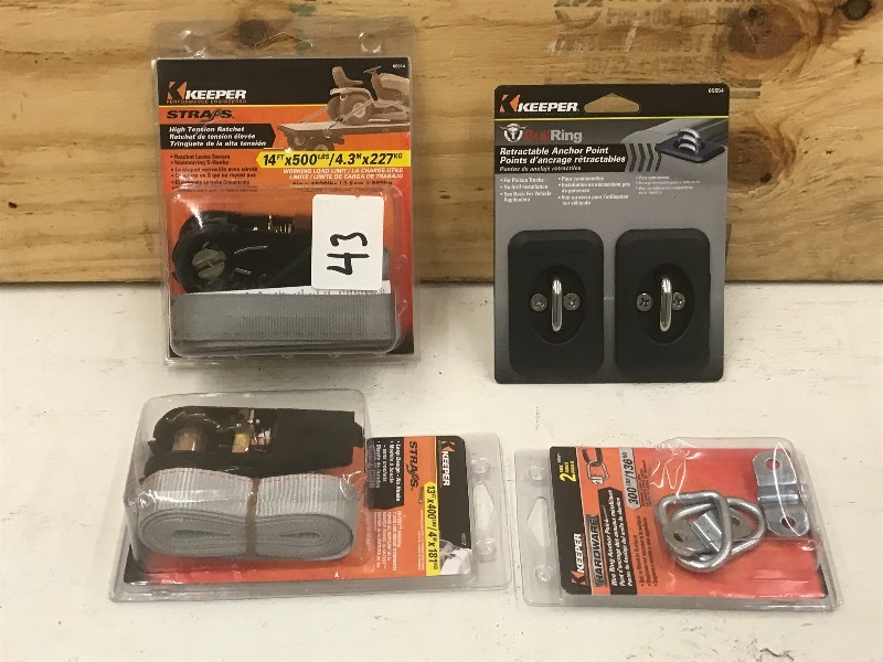 (2) Ratchet Straps & (2) Anchor Sets