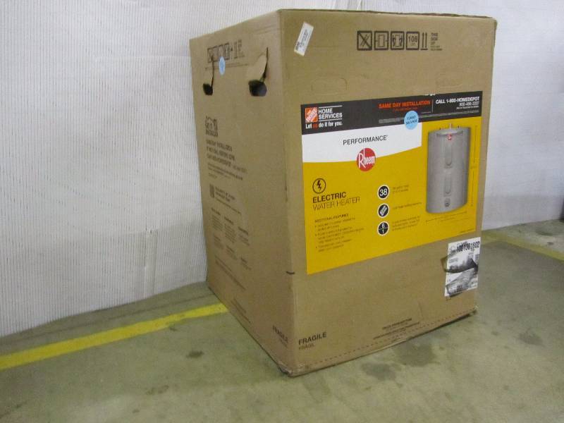 lot 37 image: Rheem Performance 38 Gal. Short 6 Year 45004500-Watt Elements Electric Water Heater