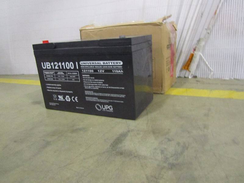 lot 61 image: UPG Sealed Lead-Acid Battery - AGM-type, 12V, 110 Amps, Model# UB 121100