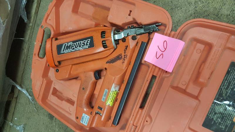 lot 56 image: paslode 30 degree cordless framing nailer not tested, no battery or charging in case tool