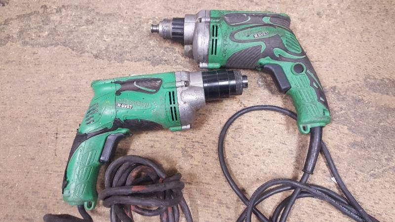 lot 77 image: Hitachi screw gun drill not working for parts or repair total of 2 tool