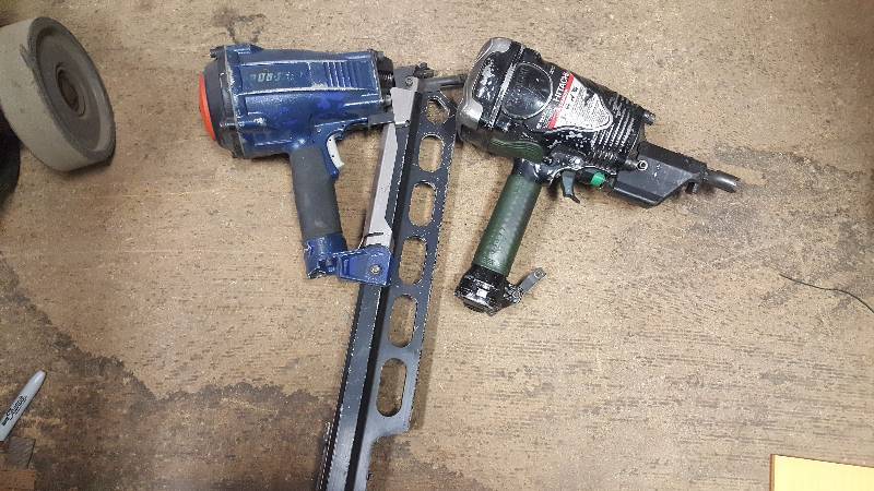lot 81 image: hitachin and duo fast nailer nail gun for parts not wokring repair total of 2 tool
