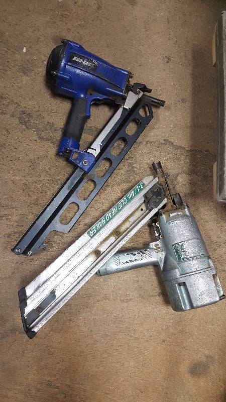 lot 93 image: duo fast and hitachi nail gun brokedn need repair not working not tested total of 2 tool