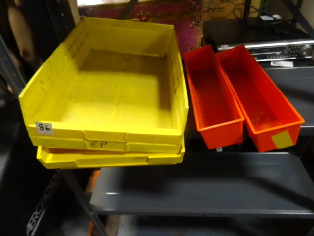 lot 86 image: 5 Poly Hardware Bins, 2 Are 4 X 15 X 3,