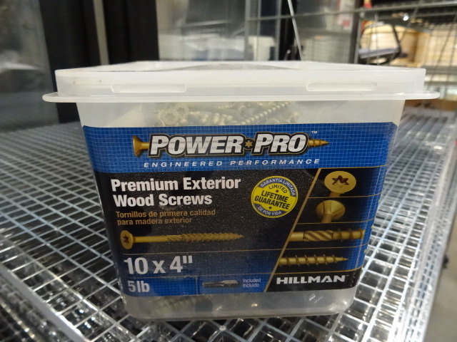 lot 202 image: Hillman Power Pro Premium Exterior Wood Screws.