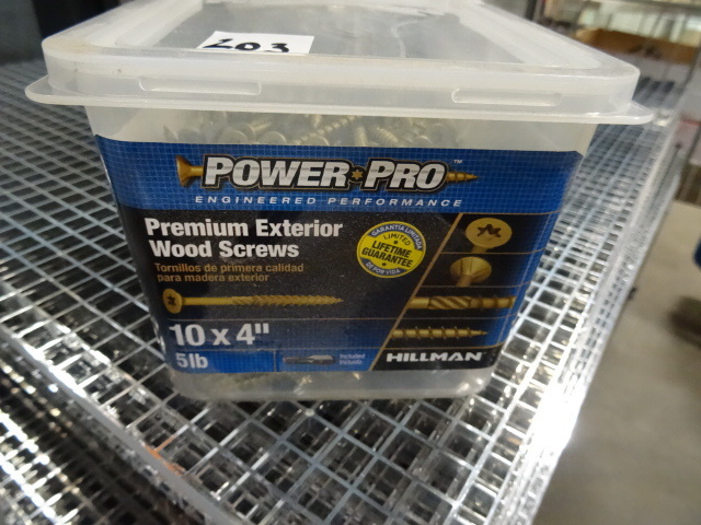 lot 203 image: Hillman Power Pro Premium Exterior Wood Screws.