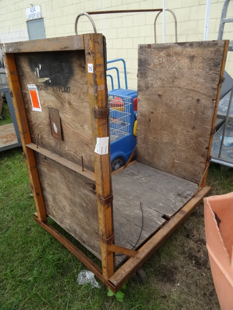 lot 35 image: 4 Wheel Metal Framed Cart. 2 Sides,