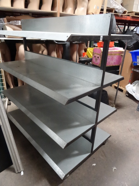 lot 45 image: Metal 4 Tier Double Sided Cart 4 Wheeled