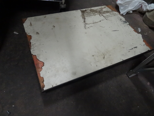 lot 59 image: 4 Wheel Metal Framed Cart, Plywood Top